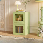 Modern Metal 2-Tier Closed Back Bookcase with Doors