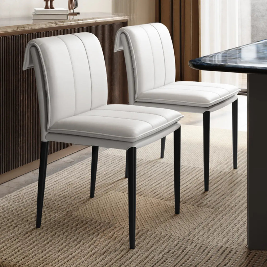 Modern Faux Leather Dining Chair with Alloy Legs