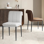 Modern Faux Leather Dining Chair with Alloy Legs