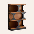 3-Tiers Geometric Modern Rectangular Wood Bookcase Black