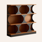 3-Tiers Geometric Modern Rectangular Wood Bookcase Black