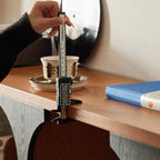 3-Tiers Geometric Modern Rectangular Wood Bookcase Black