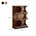 3-Tiers Geometric Modern Rectangular Wood Bookcase Black