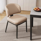 Art Deco Armless Faux Leather Low Back Dining Chair