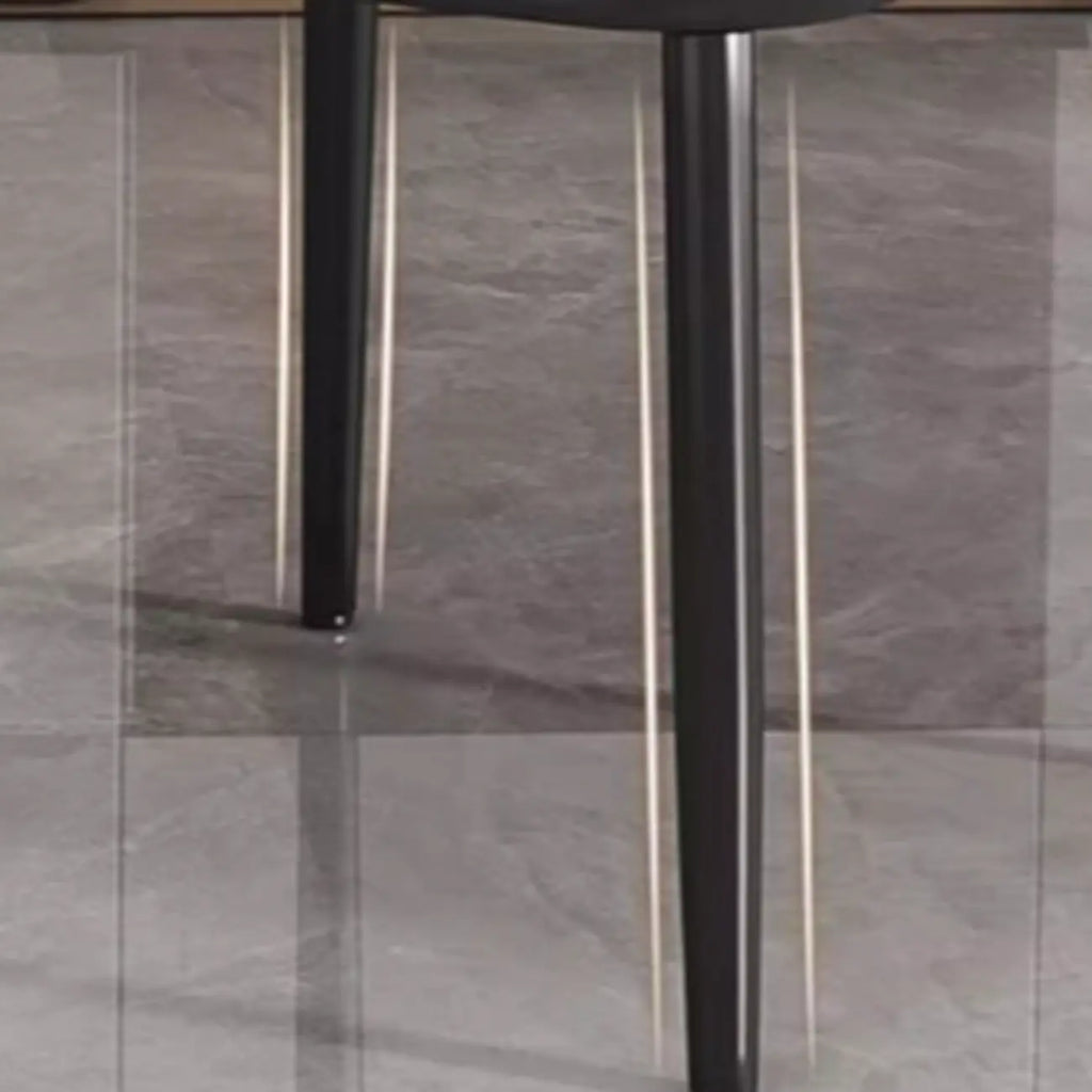 Art Deco Armless Faux Leather Low Back Dining Chair