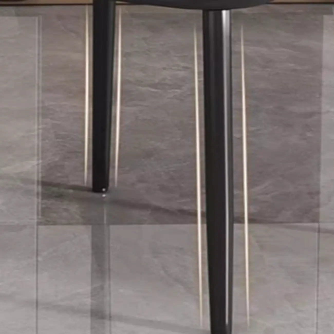 Art Deco Armless Faux Leather Low Back Dining Chair