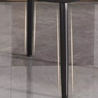 Art Deco Armless Faux Leather Low Back Dining Chair