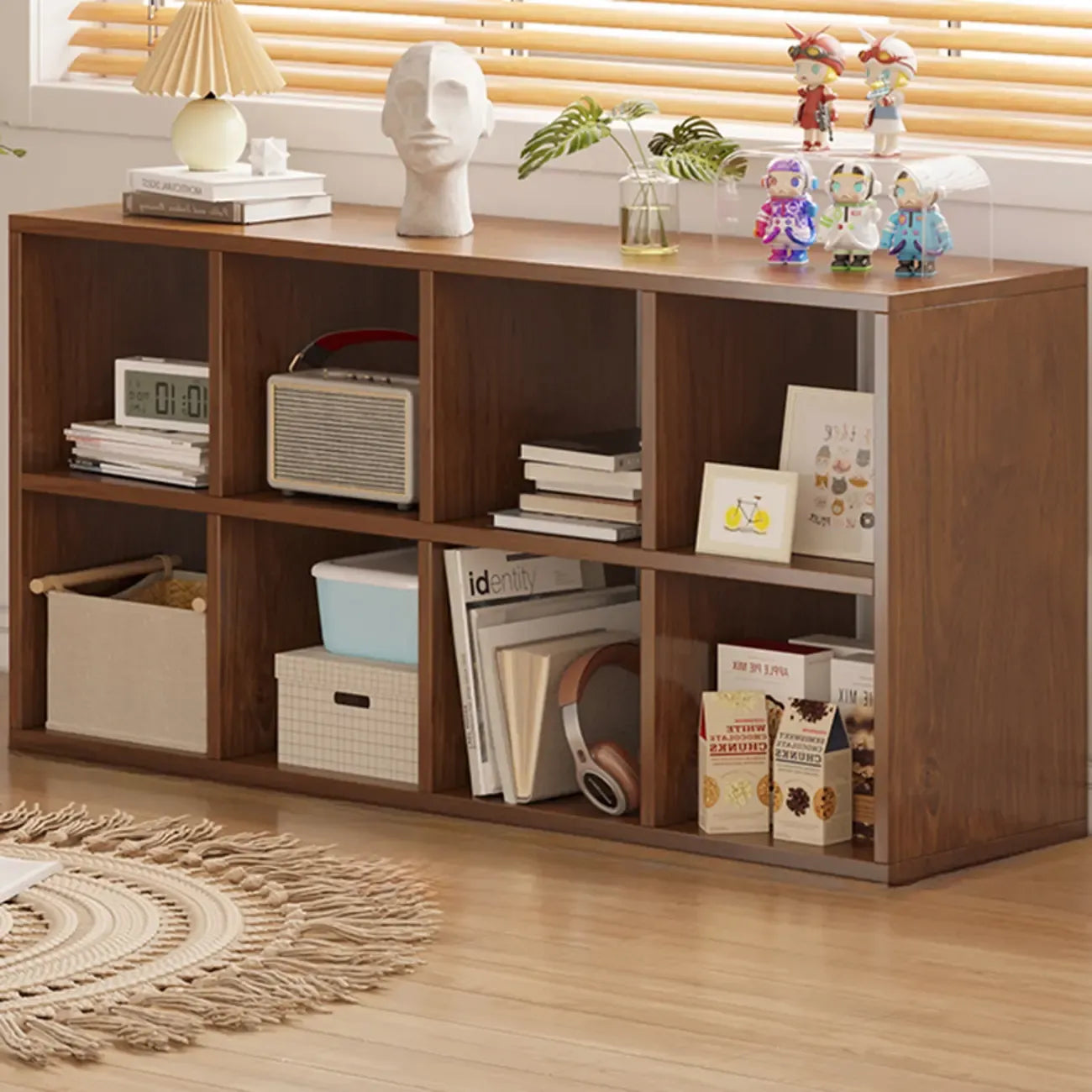 Modern Wood Cube Wood  Bookcase with Versatile Storage