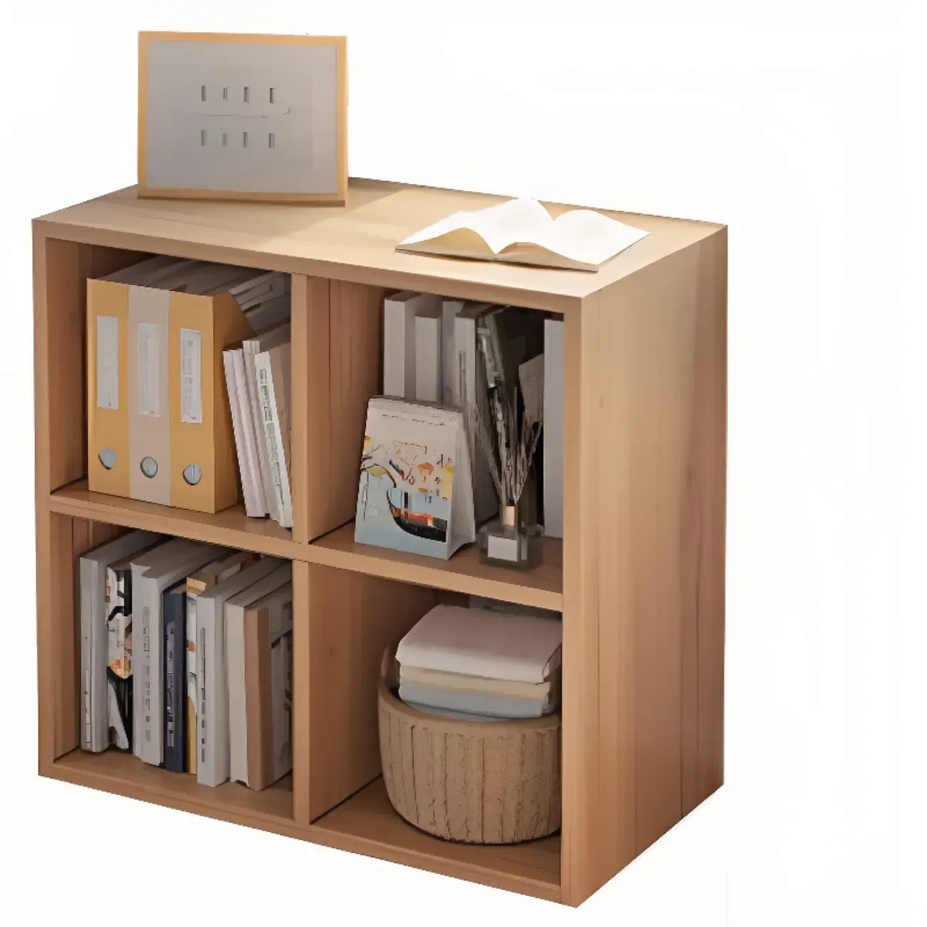 Modern Wood Cube Wood  Bookcase with Versatile Storage