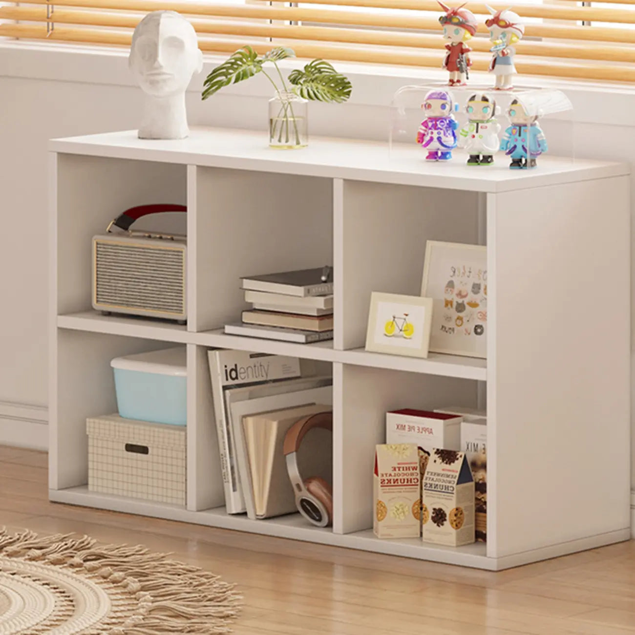 Modern Wood Cube Wood  Bookcase with Versatile Storage