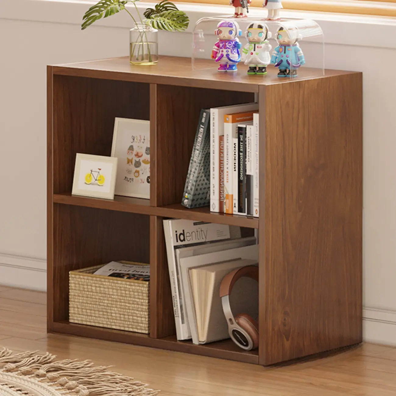 Modern Wood Cube Wood  Bookcase with Versatile Storage