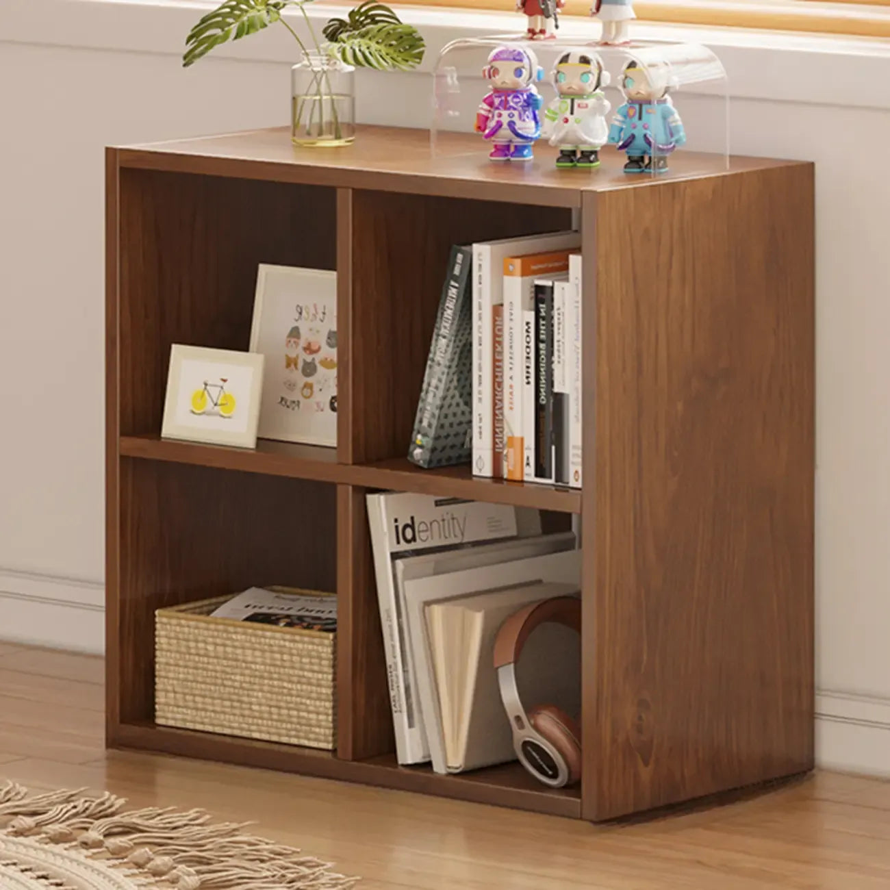Modern Wood Cube Wood  Bookcase with Versatile Storage