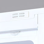 Modern Glass Door 3-Shelf Steel Green Frame Bookcase