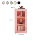 Modern Glass Door 3-Shelf Steel Green Frame Bookcase