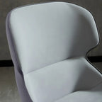 Scandinavian Leather Wingback Upholstered Dining Chair