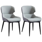 Scandinavian Leather Wingback Upholstered Dining Chair