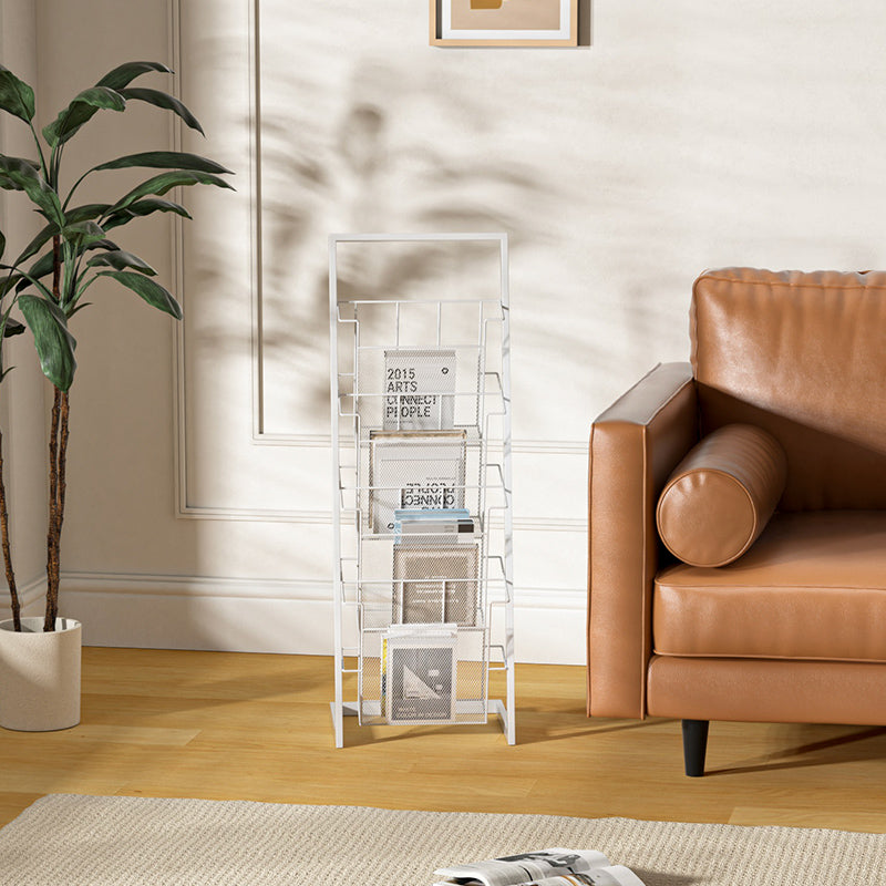 Vertical Black Metal 4-Shelf Open Back Display Bookcase