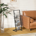 Vertical Black Metal 4-Shelf Open Back Display Bookcase