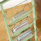 Vertical Black Metal 4-Shelf Open Back Display Bookcase