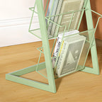 Vertical Black Metal 4-Shelf Open Back Display Bookcase