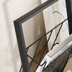 Vertical Black Metal 4-Shelf Open Back Display Bookcase