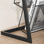 Vertical Black Metal 4-Shelf Open Back Display Bookcase
