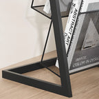 Vertical Black Metal 4-Shelf Open Back Display Bookcase