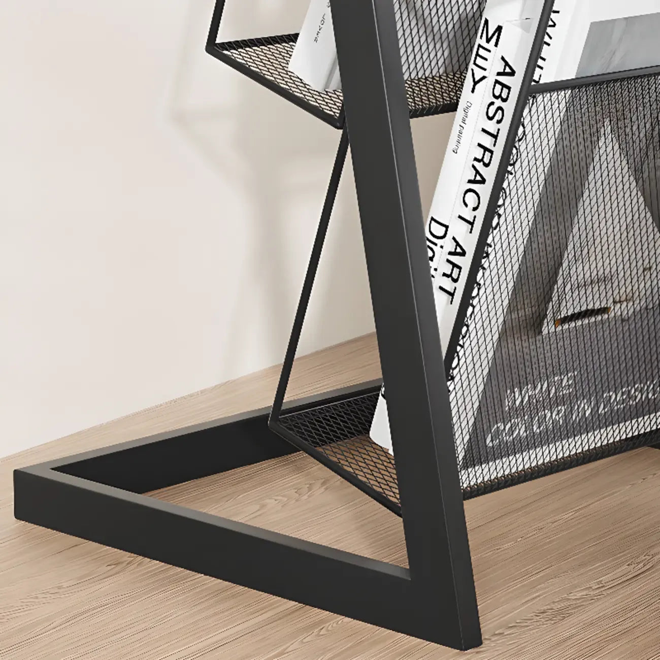 Vertical Black Metal 4-Shelf Open Back Display Bookcase