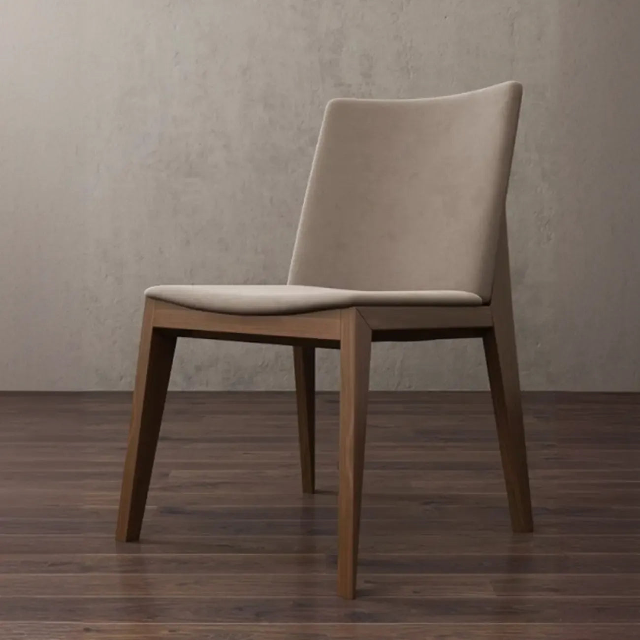 Modern Armless Upholstered Dining Chair with Wood Legs