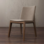 Modern Armless Upholstered Dining Chair with Wood Legs