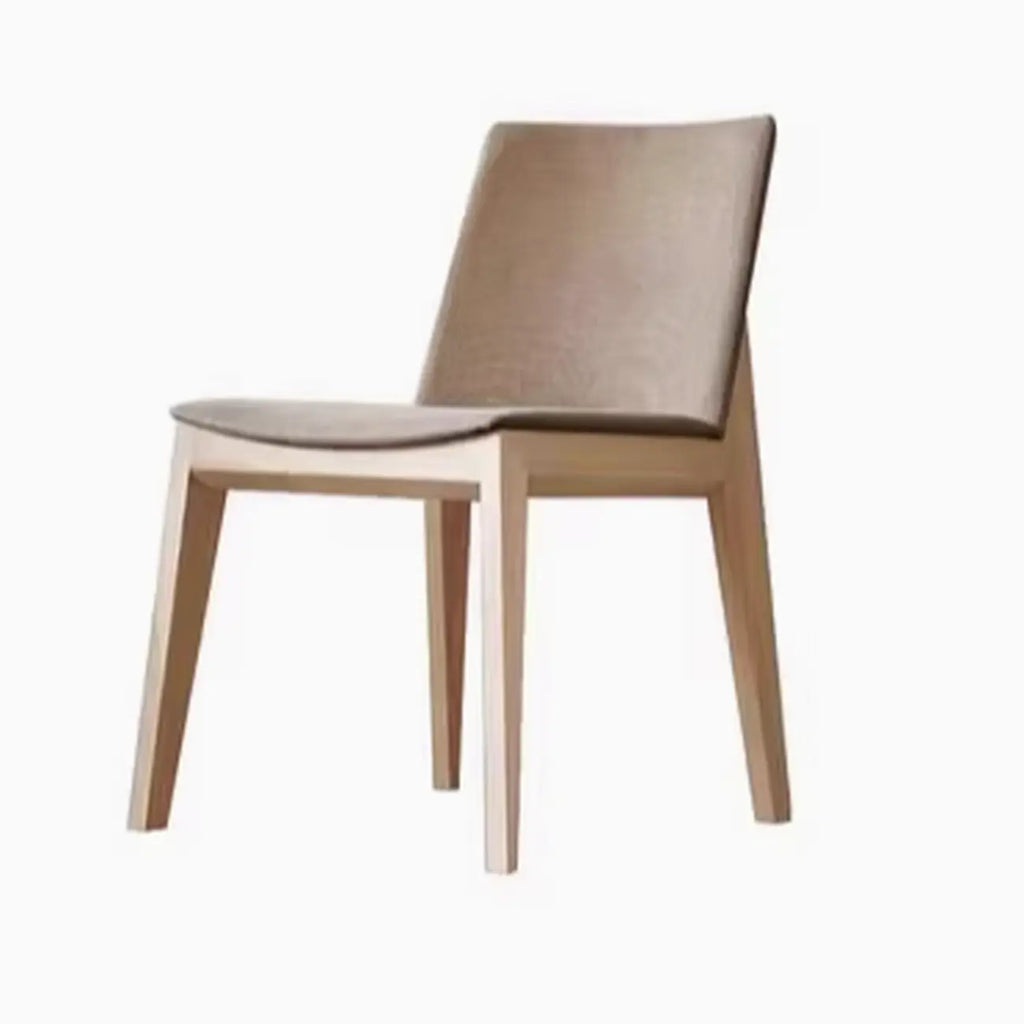 Modern Armless Upholstered Dining Chair with Wood Legs