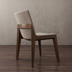 Modern Armless Upholstered Dining Chair with Wood Legs