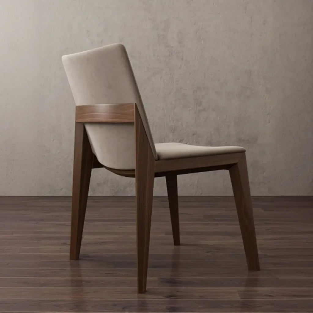 Modern Armless Upholstered Dining Chair with Wood Legs