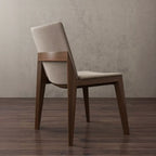 Modern Armless Upholstered Dining Chair with Wood Legs