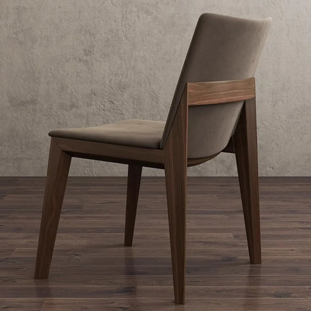 Modern Armless Upholstered Dining Chair with Wood Legs