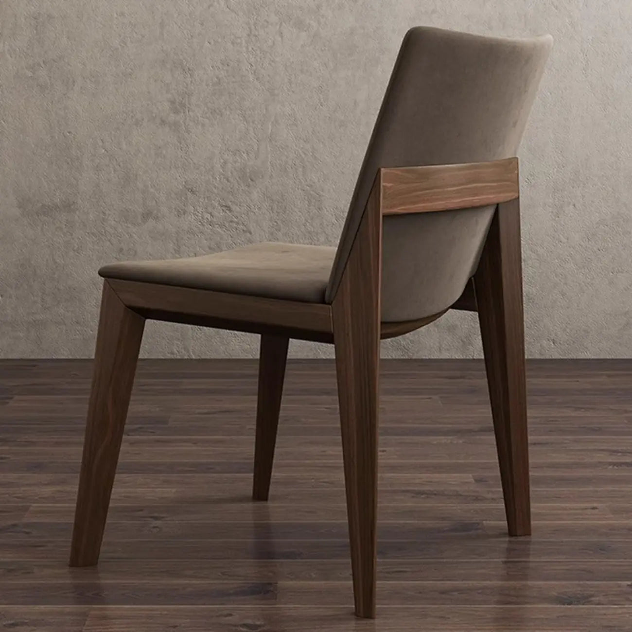Modern Armless Upholstered Dining Chair with Wood Legs