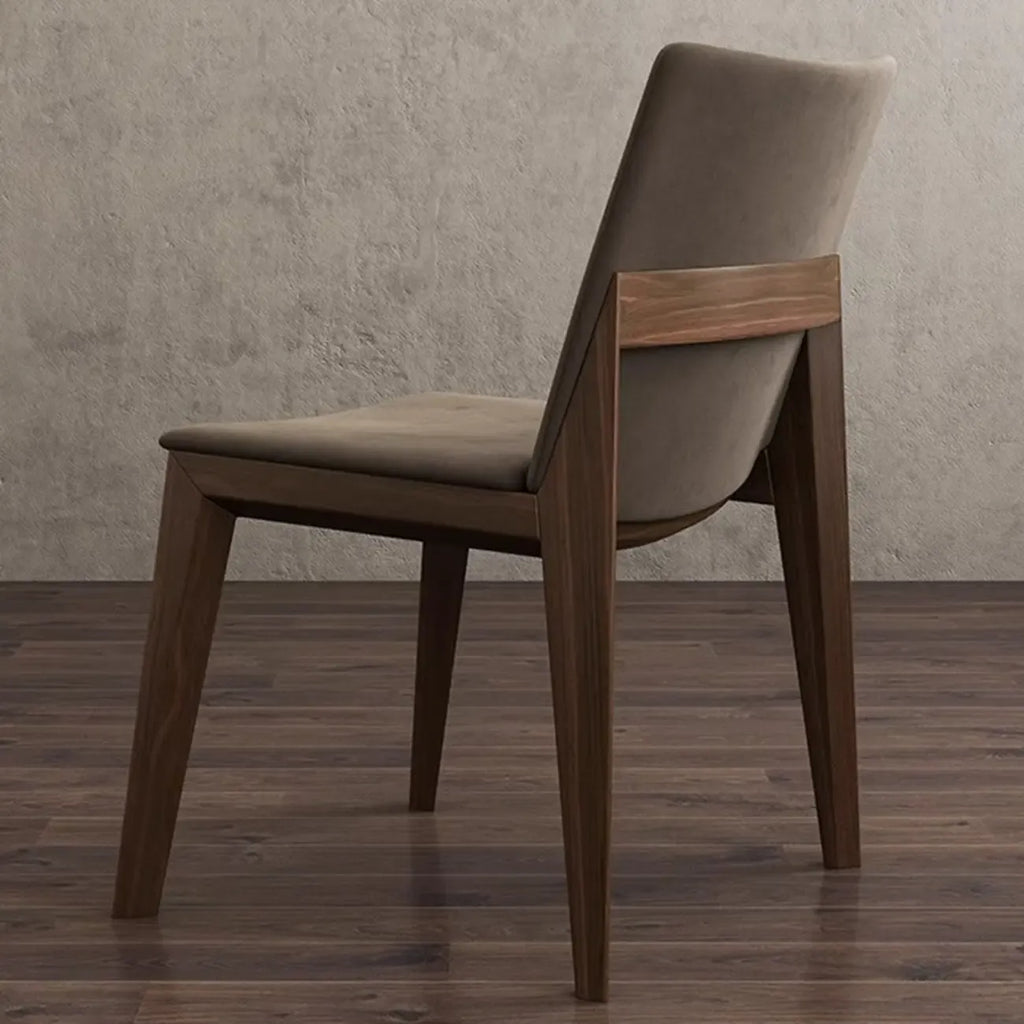 Modern Armless Upholstered Dining Chair with Wood Legs