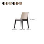 Modern Armless Upholstered Dining Chair with Wood Legs