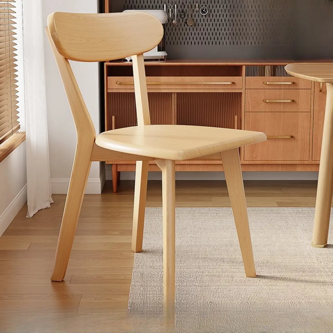 Modern Wood open Low Back Armless Dining Chair