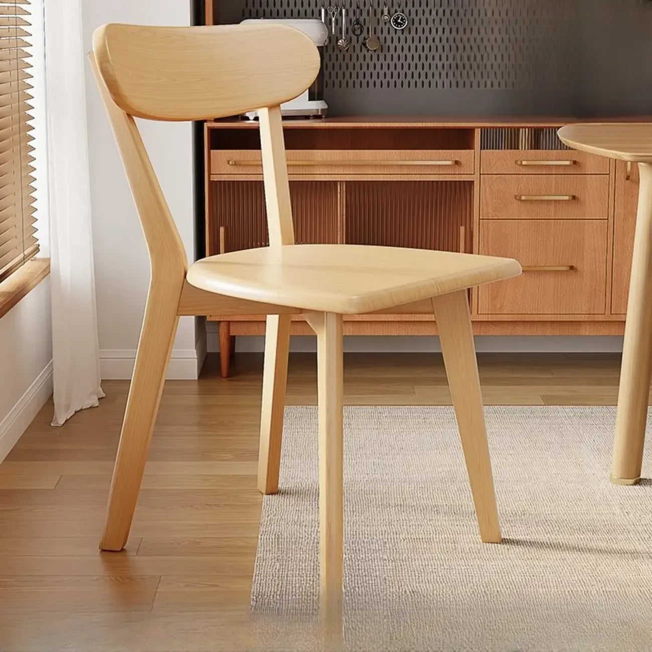 Modern Wood open Low Back Armless Dining Chair