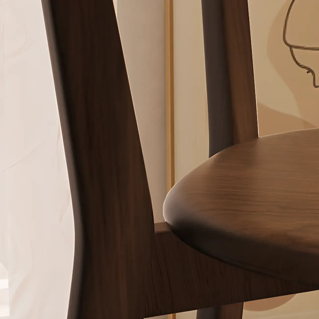 Modern Wood open Low Back Armless Dining Chair