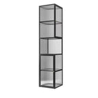 Modern Floor 4-Shelf Metal Display Cabinet with Glass Doors