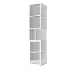 Modern Floor 4-Shelf Metal Display Cabinet with Glass Doors