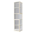 Modern Floor 4-Shelf Metal Display Cabinet with Glass Doors