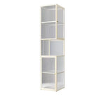 Modern Floor 4-Shelf Metal Display Cabinet with Glass Doors