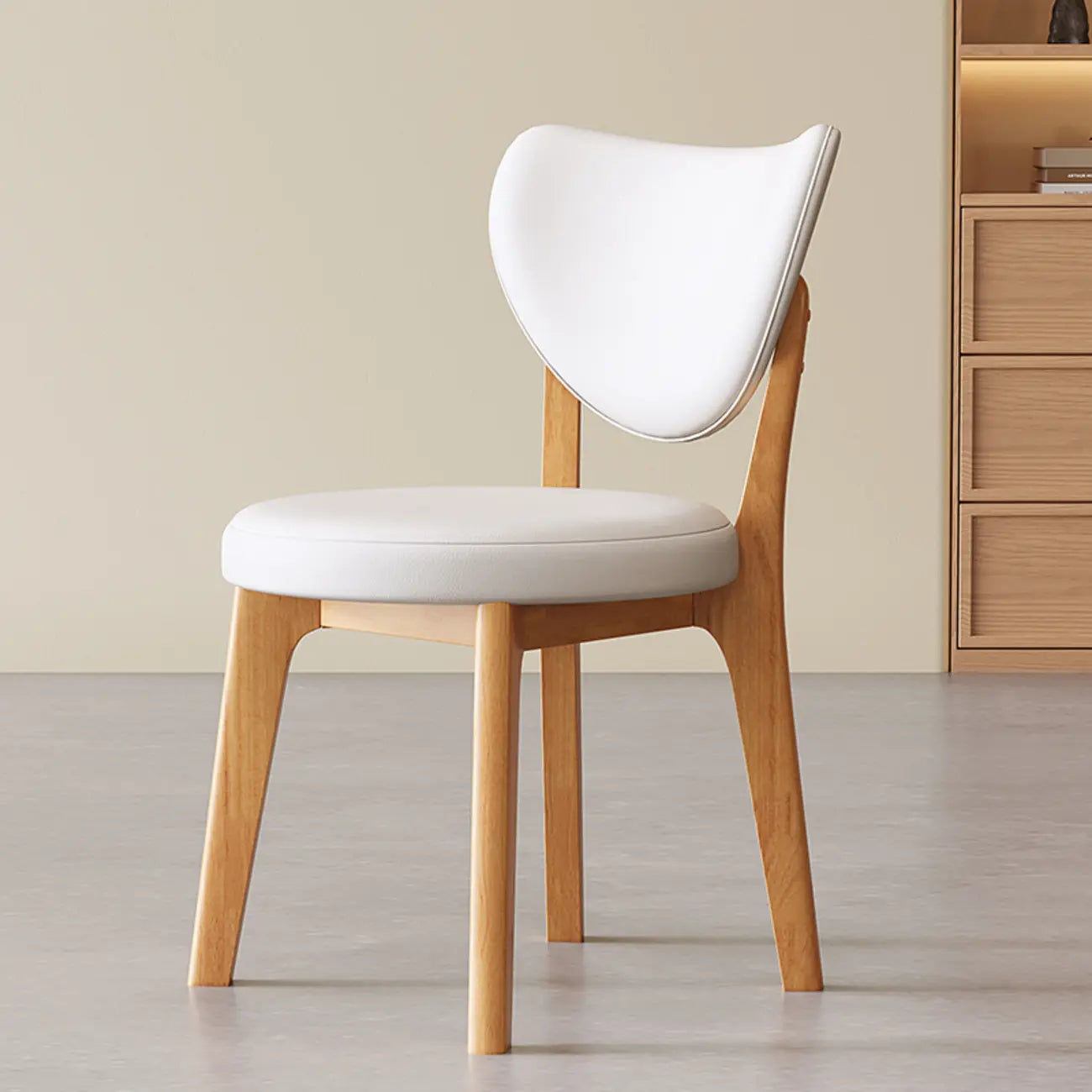 Modern Faux Leather Wingback Armless Dining Chair