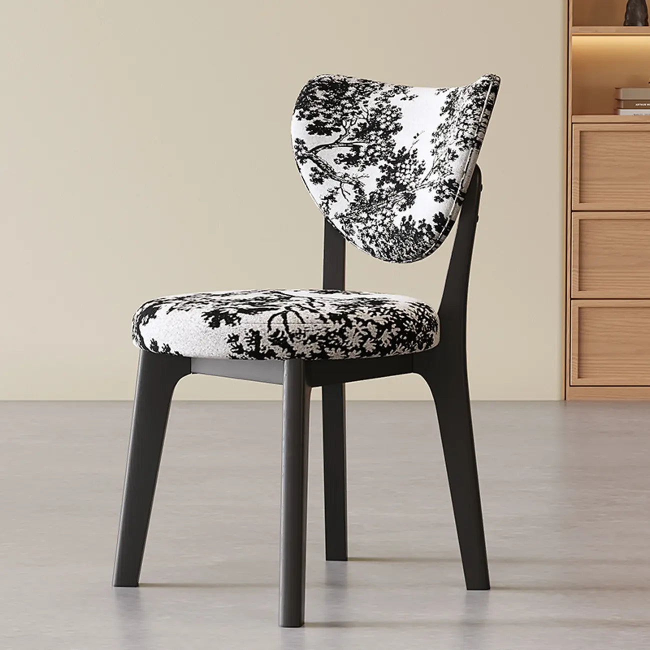 Modern Faux Leather Wingback Armless Dining Chair