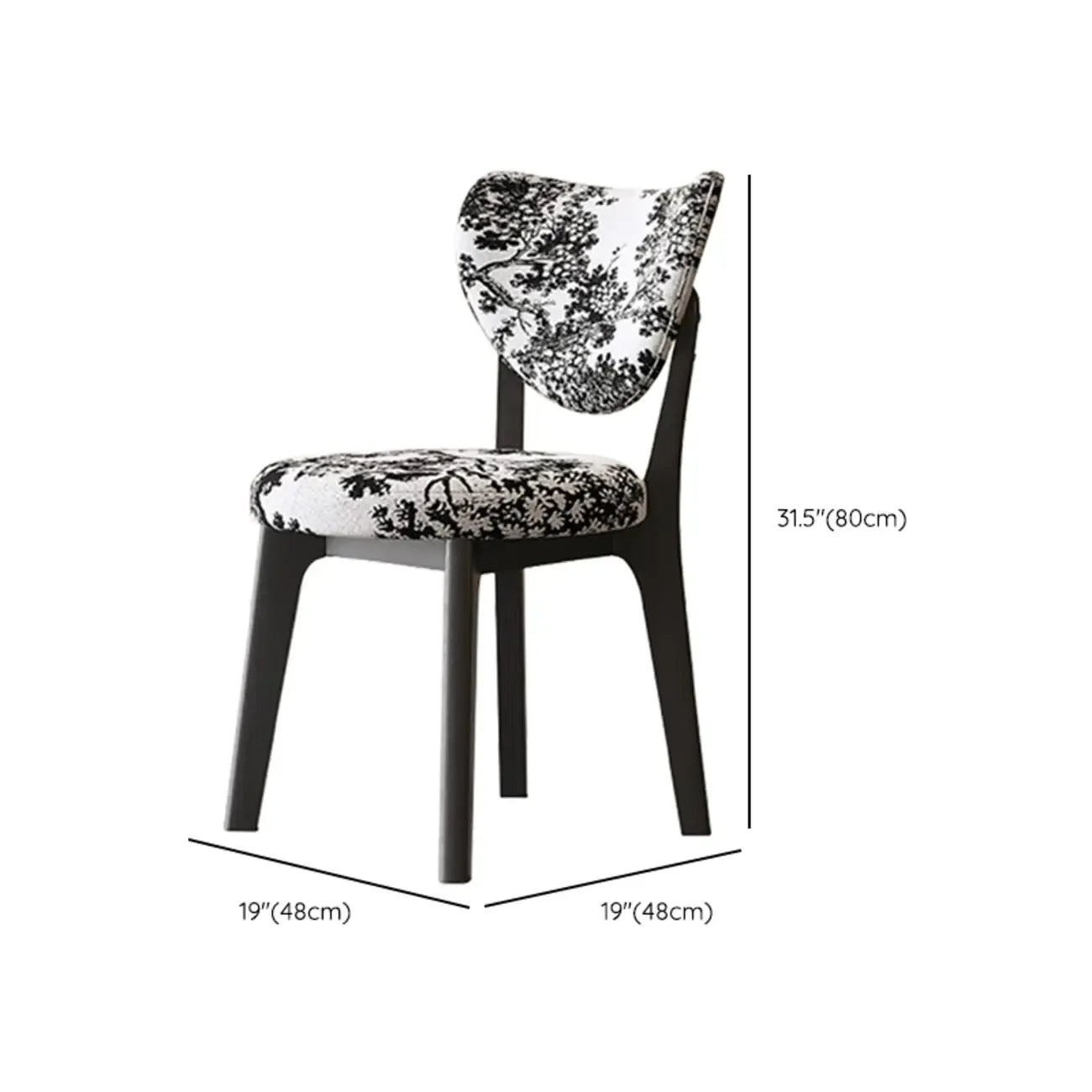 Modern Faux Leather Wingback Armless Dining Chair