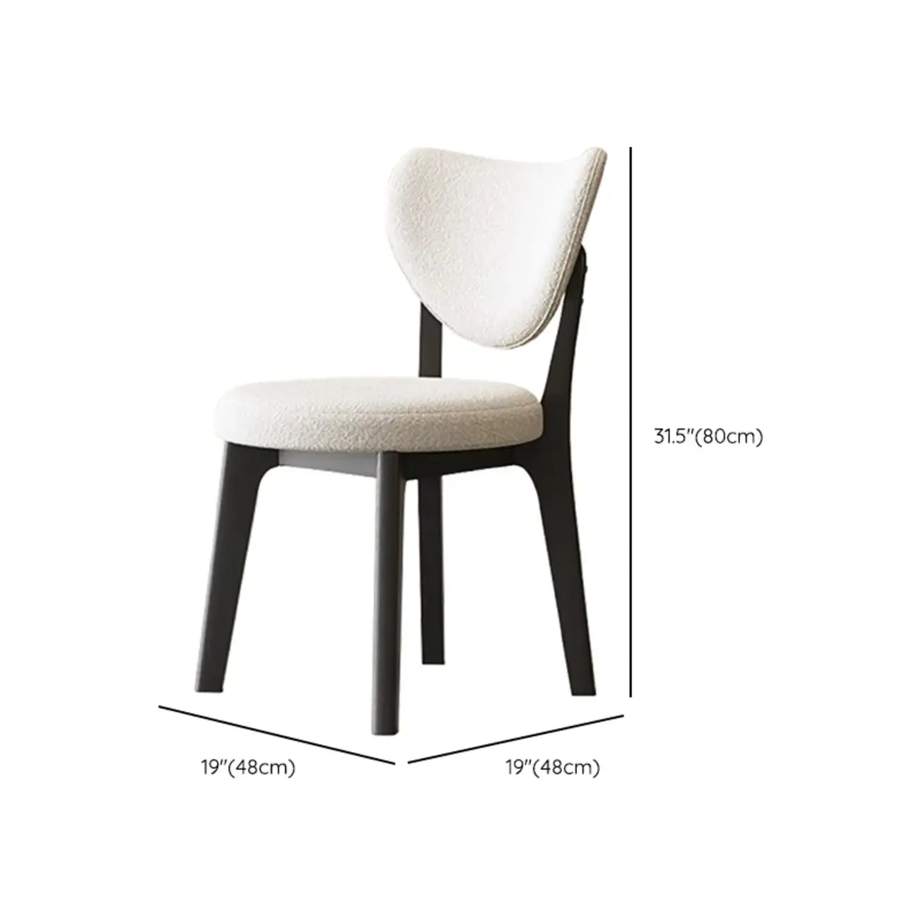 Modern Faux Leather Wingback Armless Dining Chair