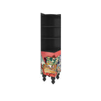 Traditional Black Wood Open Storage Corner Display Cabinet